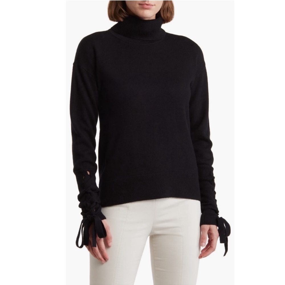 NWT! Ramy Brook Walt turtle neck long lace up sleeve, size Medium new w/ tags